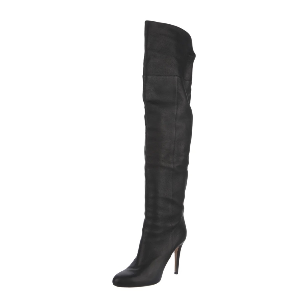 JIMMY CHOO black Leather Boots size 36.5 over knee